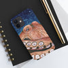 Red Rust Octopus Vintage Map Blue Cosmic Watercolor Art Case Mate Tough Phone Cases