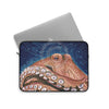 Red Rust Octopus Vintage Map Blue Cosmic Watercolor Art Laptop Sleeve