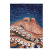 Red Rust Octopus Vintage Map Blue Cosmic Watercolor Art Velveteen Plush Blanket 30 × 40 All Over