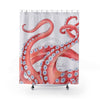 Red Tentacles Octopus Art Shower Curtain 71X74 Home Decor
