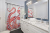 Red Tentacles Octopus Art Shower Curtain Home Decor