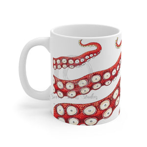 Red Tentacles Octopus Ink Mug 11Oz