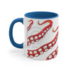 Red Tentacles Octopus Ink On White Art Accent Coffee Mug 11Oz