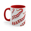 Red Tentacles Octopus Ink On White Art Accent Coffee Mug 11Oz /