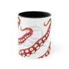 Red Tentacles Octopus Ink On White Art Accent Coffee Mug 11Oz Black /