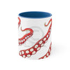 Red Tentacles Octopus Ink On White Art Accent Coffee Mug 11Oz Blue /