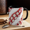 Red Tentacles Octopus On White Art Accent Coffee Mug 11Oz