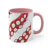 Red Tentacles Octopus On White Art Accent Coffee Mug 11Oz