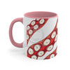 Red Tentacles Octopus On White Art Accent Coffee Mug 11Oz