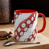 Red Tentacles Octopus On White Art Accent Coffee Mug 11Oz