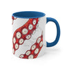 Red Tentacles Octopus On White Art Accent Coffee Mug 11Oz