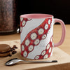 Red Tentacles Octopus On White Art Accent Coffee Mug 11Oz