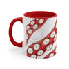 Red Tentacles Octopus On White Art Accent Coffee Mug 11Oz