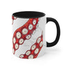 Red Tentacles Octopus On White Art Accent Coffee Mug 11Oz