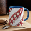 Red Tentacles Octopus On White Art Accent Coffee Mug 11Oz