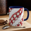 Red Tentacles Octopus On White Art Accent Coffee Mug 11Oz