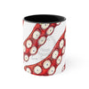 Red Tentacles Octopus On White Art Accent Coffee Mug 11Oz Black /