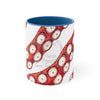 Red Tentacles Octopus On White Art Accent Coffee Mug 11Oz Blue /