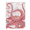 Red Tentacles Octopus Vintage Map Art Velveteen Plush Blanket 30 × 40 All Over Prints