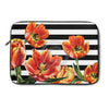 Red Tulips Black Stripes I Floral Chic Laptop Sleeve 13