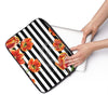Red Tulips Black Stripes Ii Floral Chic Laptop Sleeve