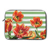 Red Tulips Green Stripes I Floral Chic Laptop Sleeve 13
