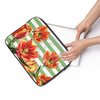 Red Tulips Green Stripes I Floral Chic Laptop Sleeve