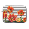 Red Tulips Grey Stripes I Floral Chic Laptop Sleeve 13