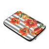 Red Tulips Grey Stripes I Floral Chic Laptop Sleeve
