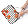 Red Tulips Grey Stripes Ii Floral Chic Laptop Sleeve