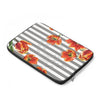 Red Tulips Grey Stripes Ii Floral Chic Laptop Sleeve