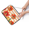 Red Tulips Peach Stripes I Floral Chic Laptop Sleeve