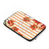 Red Tulips Peach Stripes Ii Floral Chic Laptop Sleeve
