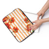 Red Tulips Peach Stripes Ii Floral Chic Laptop Sleeve