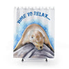 Relaxing Sea Lion Watercolor Art Shower Curtains 71 X 74 Home Decor