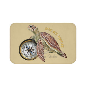 Save Green Sea Turtle Ocean Art Bath Mat 34 × 21 Home Decor