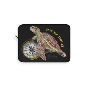 Save Green Sea Turtle Ocean Art Laptop Sleeve 15