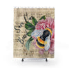 Save Our Bees Floral Chic Shower Curtain 71X74 Home Decor