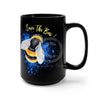 Save The Bees! Watercolor Black Mug 15Oz
