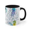 Sea Life Octopus Vintage Map On White Art Accent Coffee Mug 11Oz