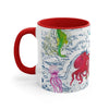 Sea Life Octopus Vintage Map On White Art Accent Coffee Mug 11Oz