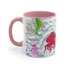 Sea Life Octopus Vintage Map On White Art Accent Coffee Mug 11Oz