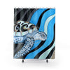 Sea Turtle Surf Hipp Blue Ink Shower Curtain 71 × 74 Home Decor