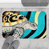 Sea Turtle Surf Hippy Yellow Ink Bath Mat Home Decor