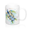 Sea Turtle Teal Splash Watercolor Ink Art Mug 11Oz