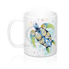 Sea Turtle Teal Splash Watercolor Ink Art Mug 11Oz