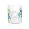 Sea Turtle Teal Splash Watercolor Ink Art Mug 11Oz
