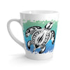 Sea Turtle Tribal Blue Teal White Latte Mug 12Oz Mug