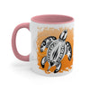 Sea Turtle Tribal Sun Ink On White Art Accent Coffee Mug 11Oz