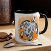 Sea Turtle Tribal Sun Ink On White Art Accent Coffee Mug 11Oz